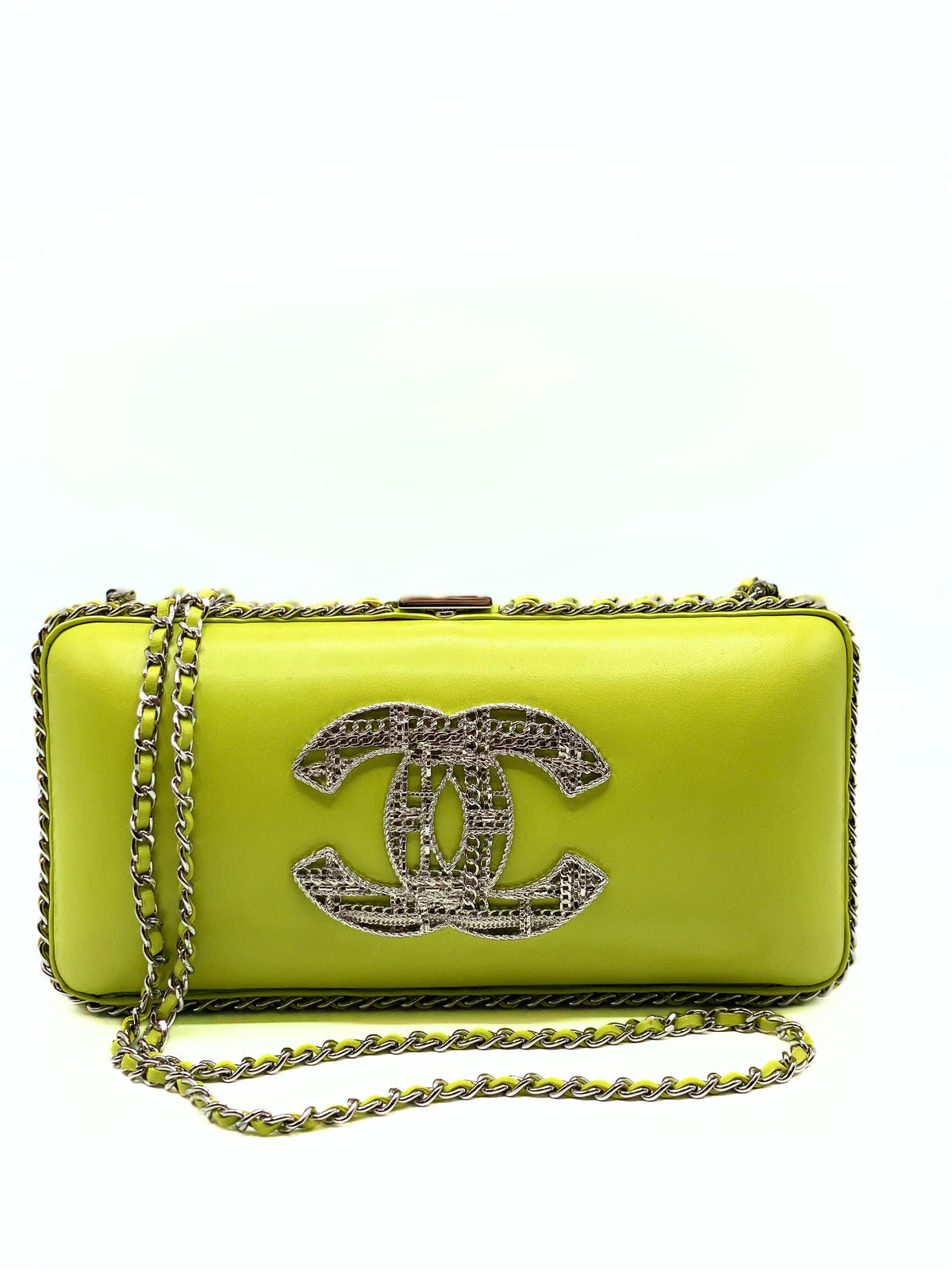 CHANEL | Kiss Lock CC Clutch Lime