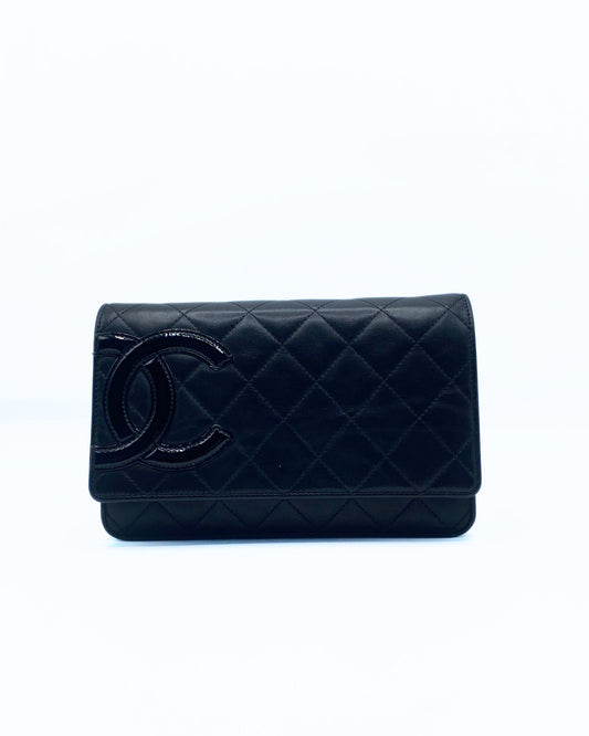 CHANEL | Calfskin Quilted Cambon Wallet On Chain WOC Black