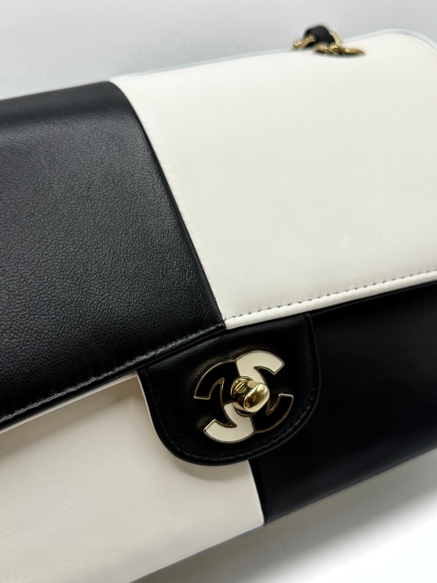 CHANEL | Medium Classic Bicolor Geometric Colorblock Double Flap Bag