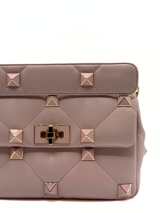 VALENTINO | Nappa Enamel Medium Roman Stud Shoulder Bag