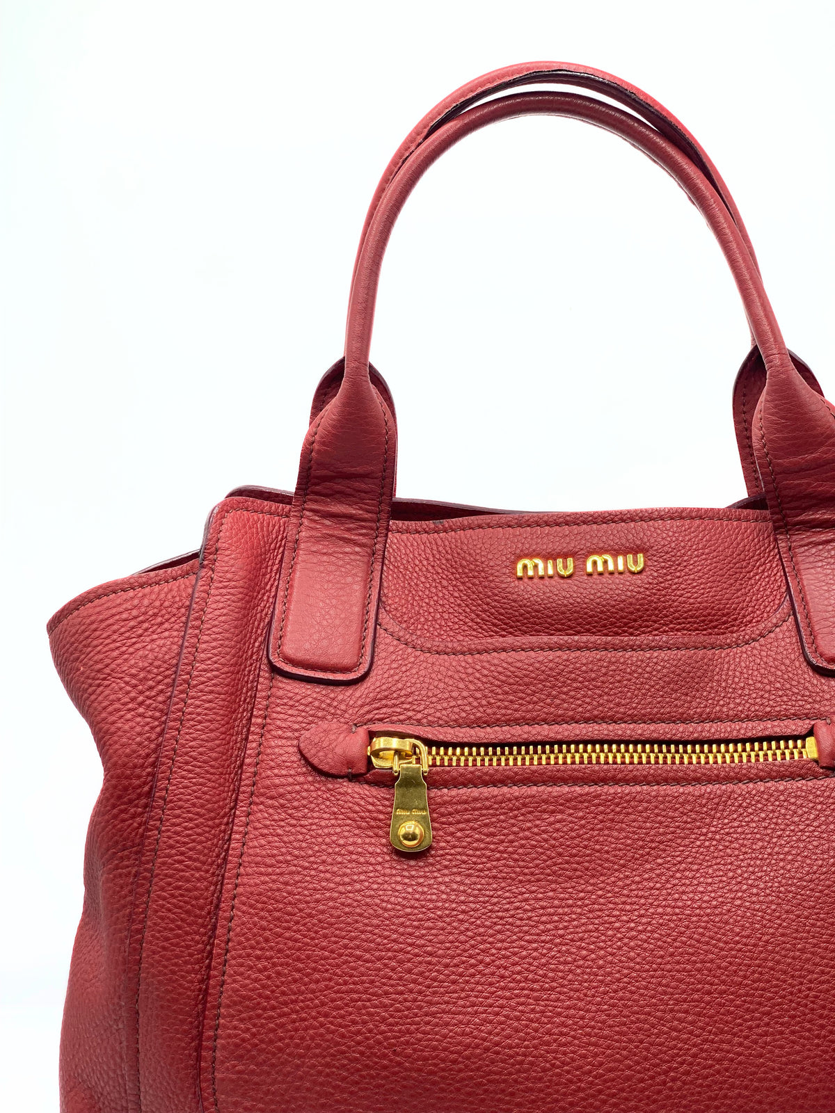 MIU MIU | Shopper in Red Leather