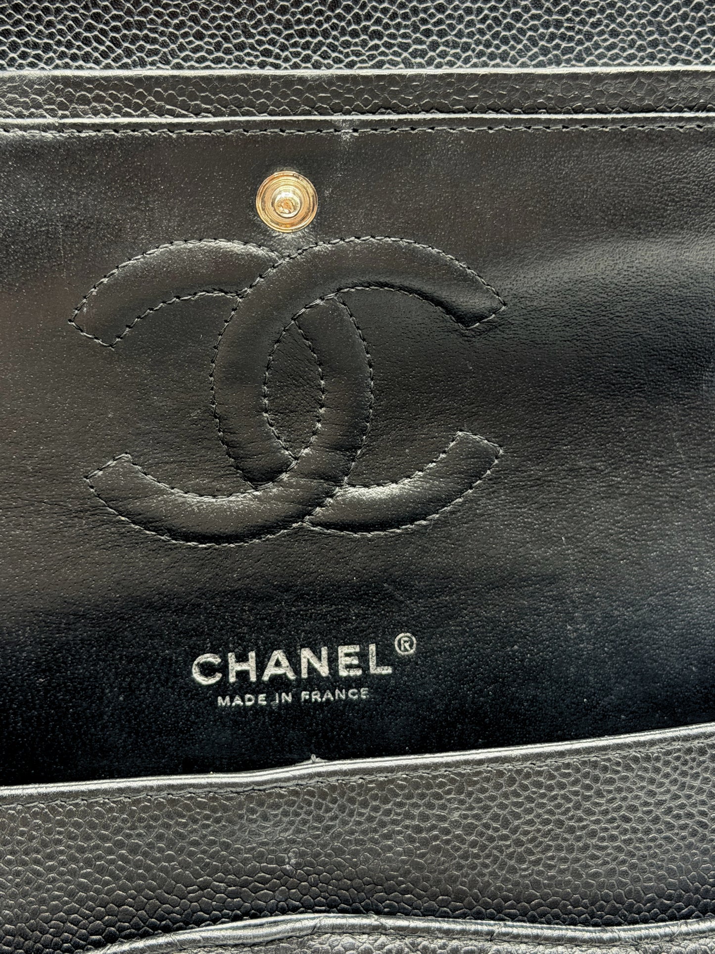 CHANEL | Medium Classic Double Flap Bag Black Caviar & Silver Hardware