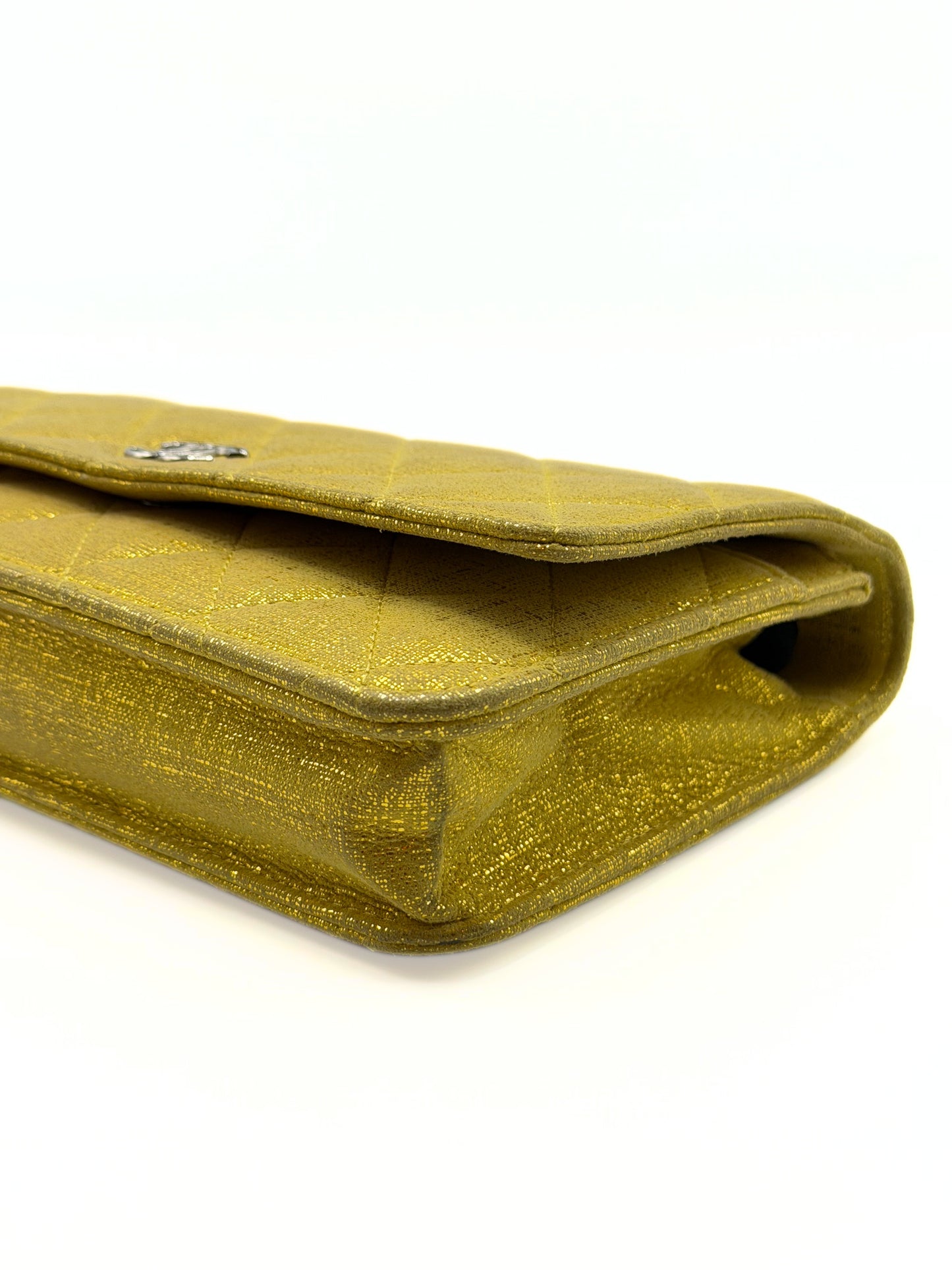 CHANEL | Wallet On Chain Metallic Gold Fabric