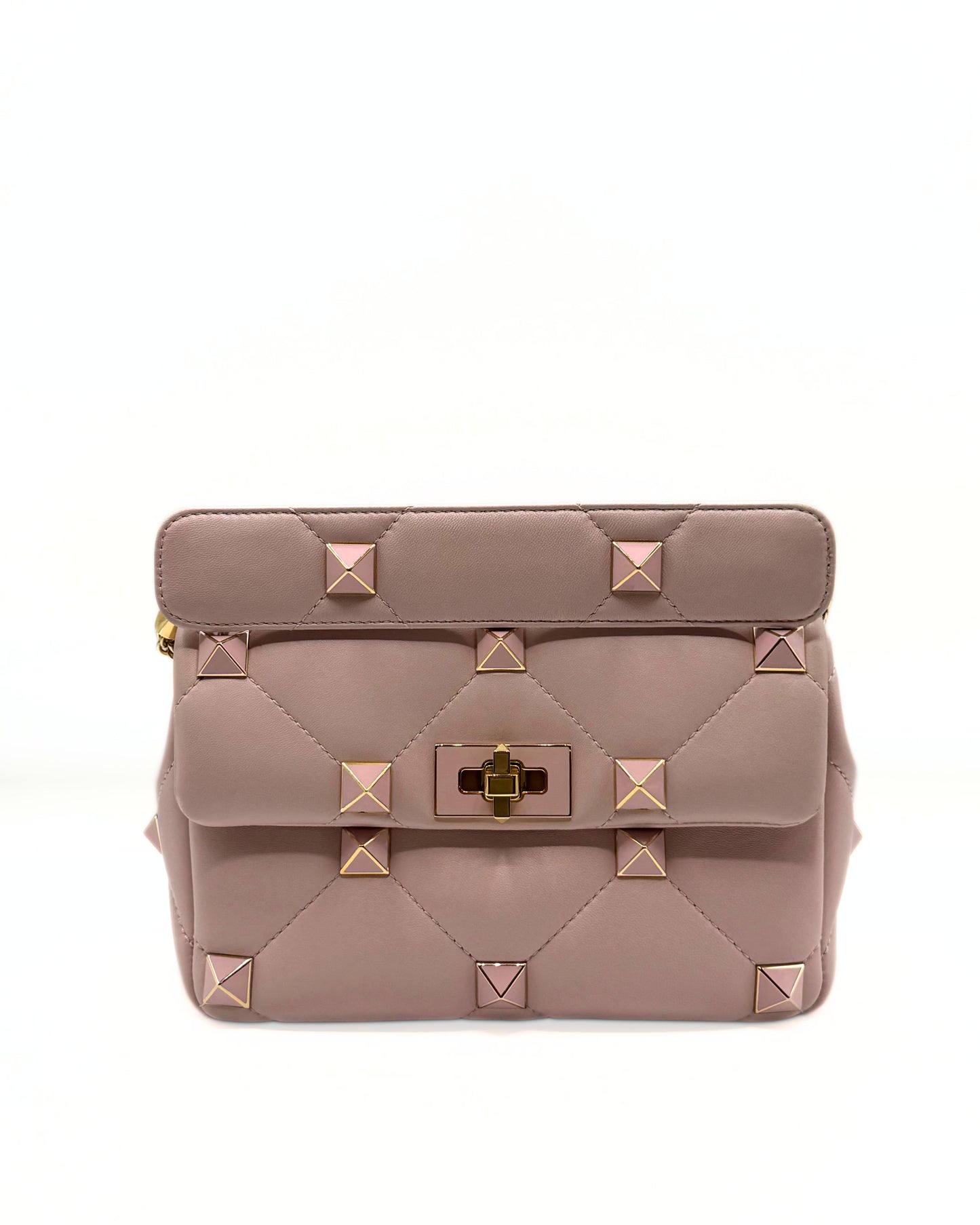VALENTINO | Nappa Enamel Medium Roman Stud Shoulder Bag