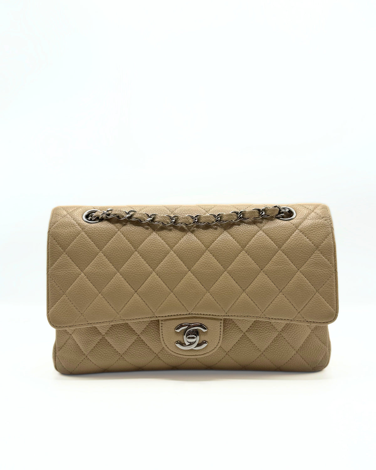 CHANEL | Timeless Double Flap Light Beige Caviar