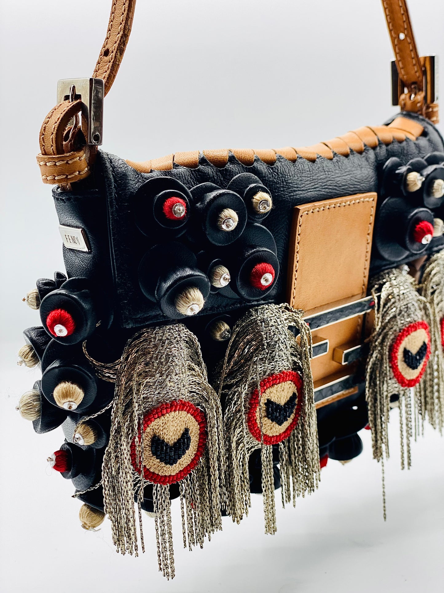 FENDI | Baguette Black Embellished Micro