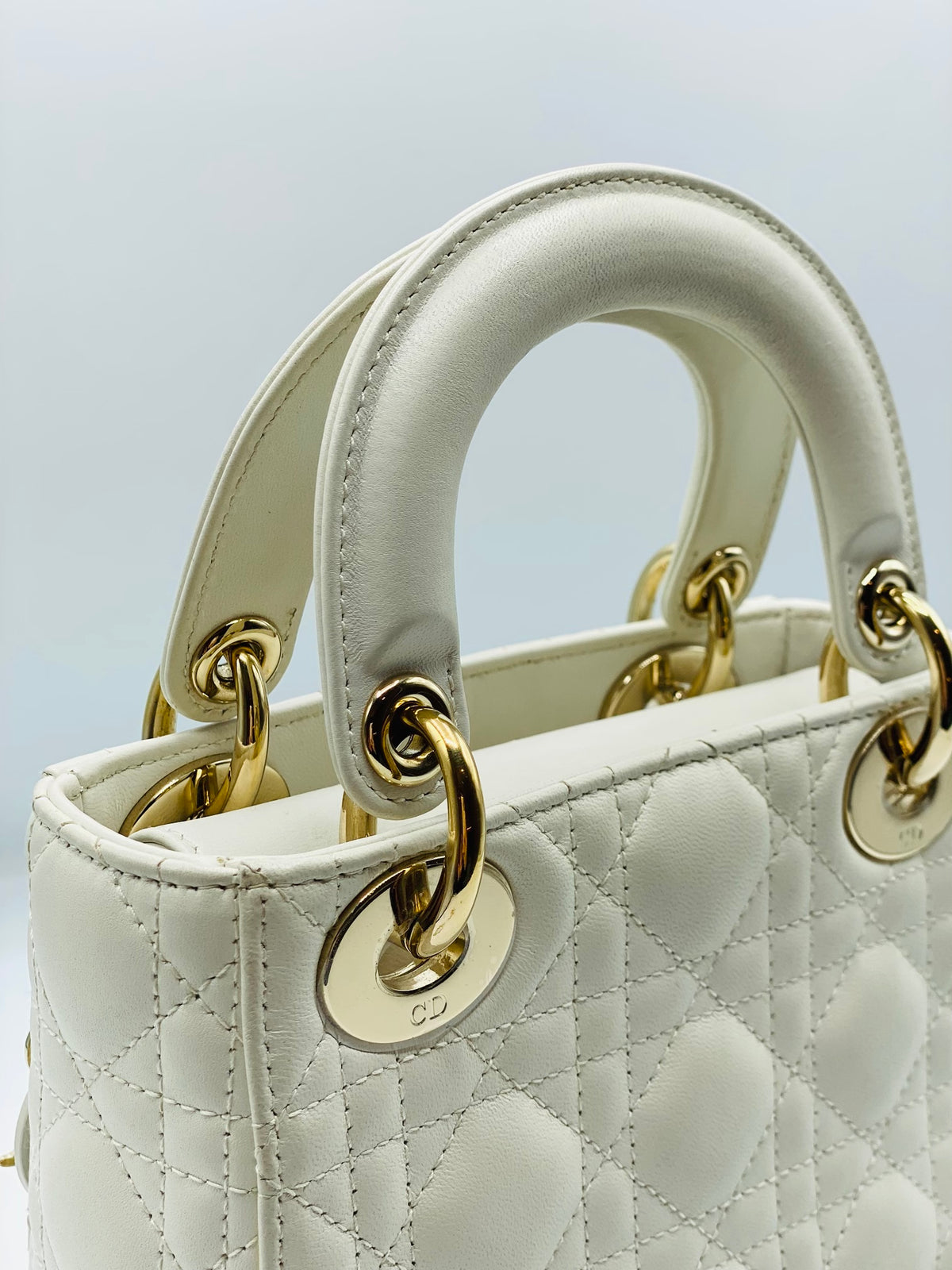 DIOR | Lady Dior Mini Bag Milk Cannage Lambskin