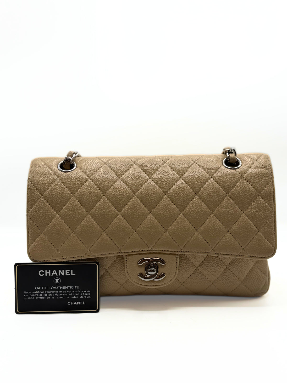 CHANEL | Timeless Double Flap Light Beige Caviar