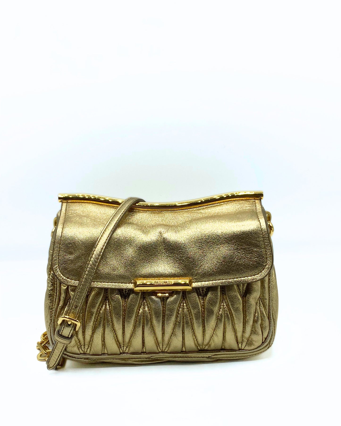 MIU MIU | Pochette Gold Matelassé