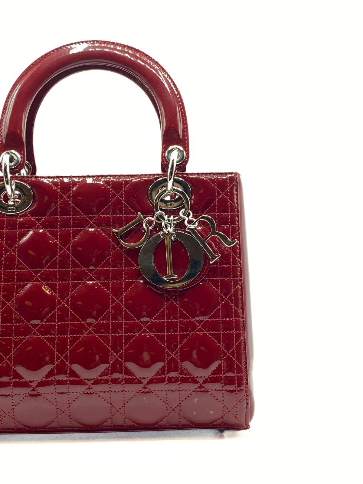 DIOR | Lady Dior Medium Bordeaux Pattent Leather