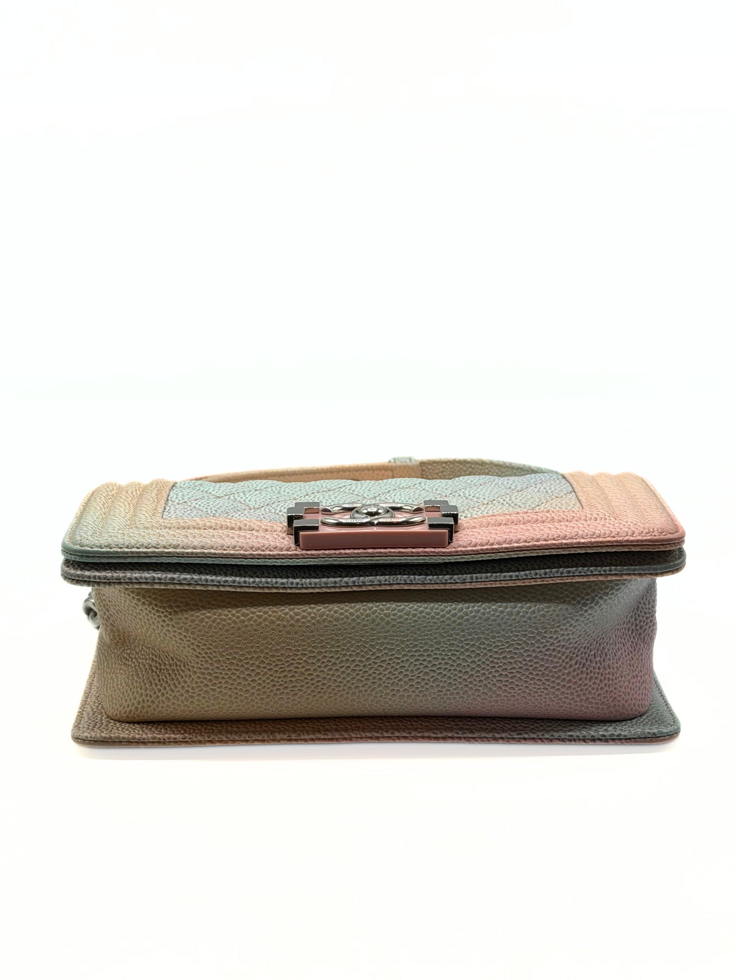 CHANEL | Small Boy Rainbow Flap Bag Caviar Silver Hardware