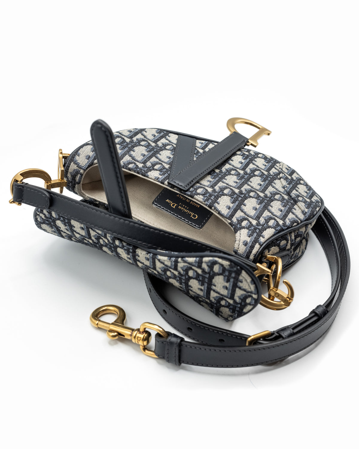 DIOR | Saddle Mini Shoulder Bag Blue Oblique Jacquard