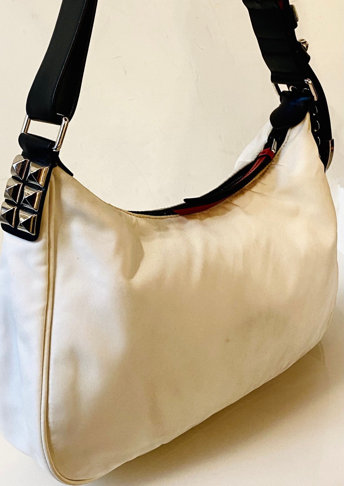 PRADA | Hobo Bag in Nylon with Studs