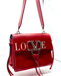 VALENTINO | Limited Edition LOVE V-Ring Red Leather Shoulder Bag
