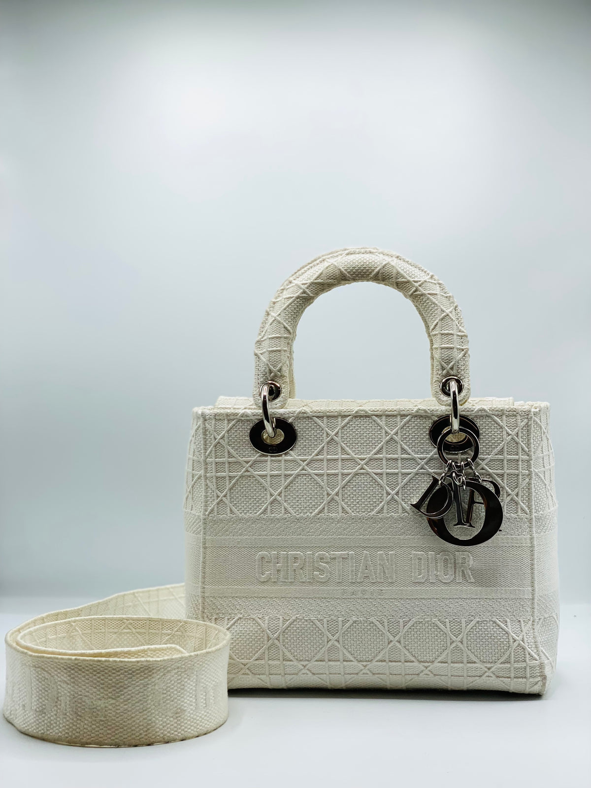 DIOR | Medium Lady D-Lite Bag White Cannage