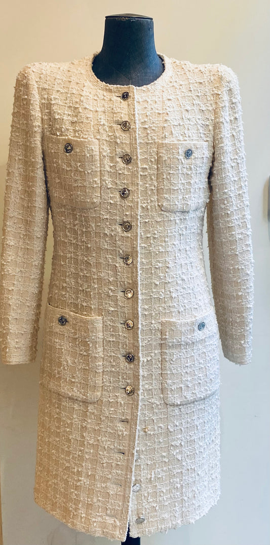 CHANEL | Tweed Coat in Ecru