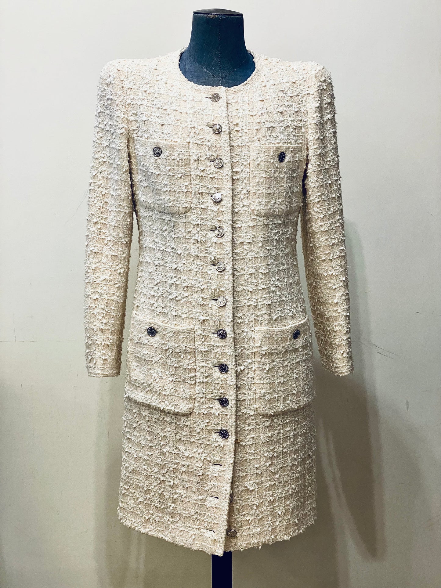 CHANEL | Tweed Coat in Ecru