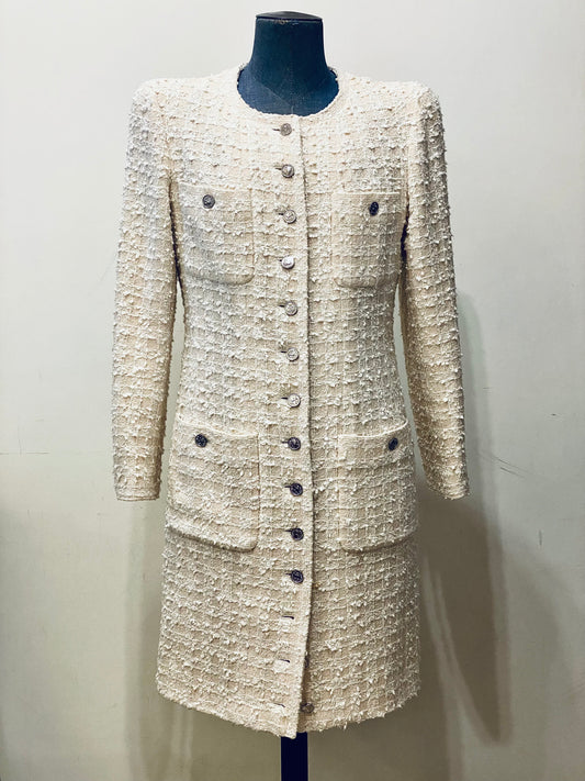 CHANEL | Tweed Coat in Ecru