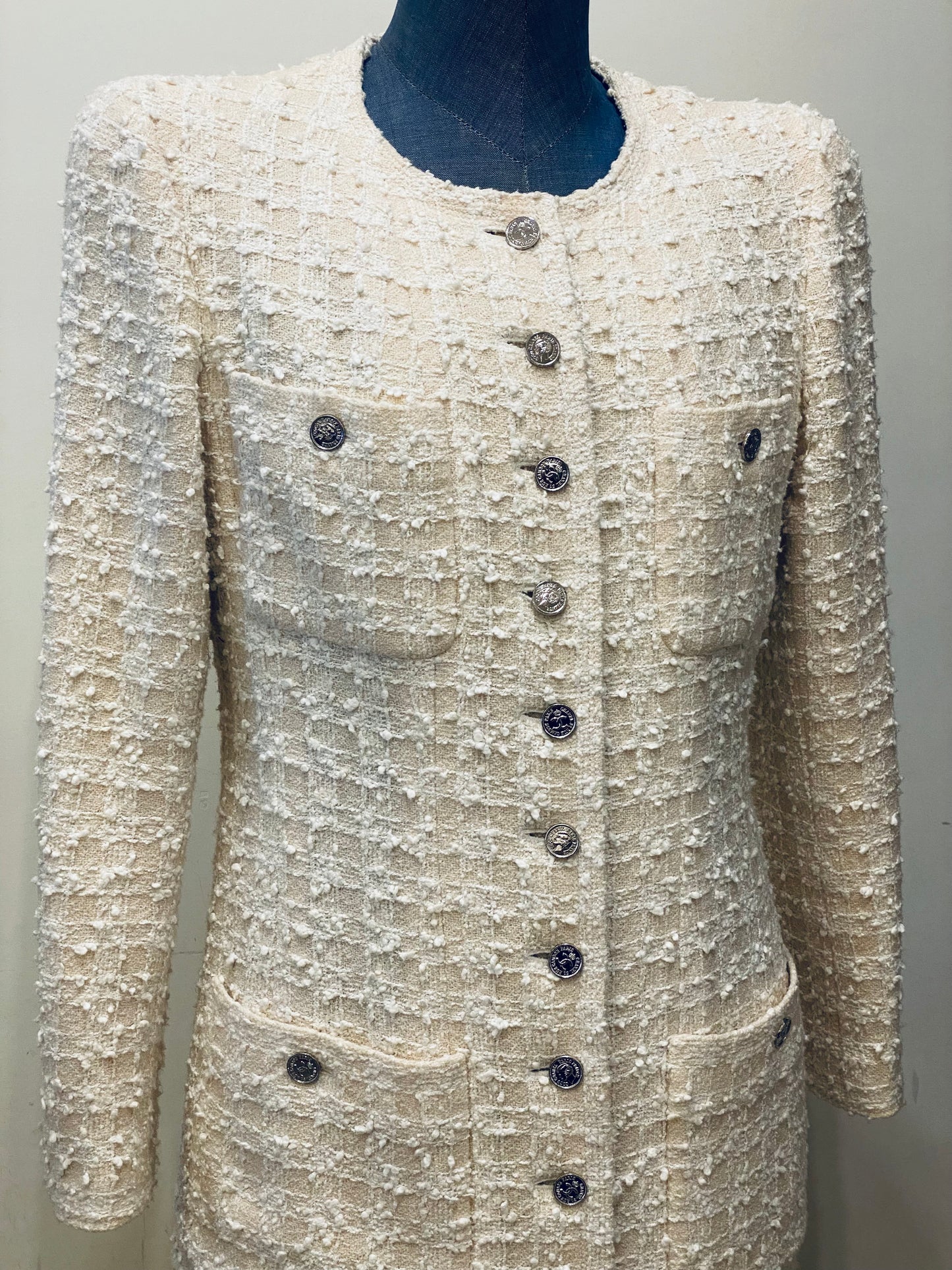 CHANEL | Tweed Coat in Ecru