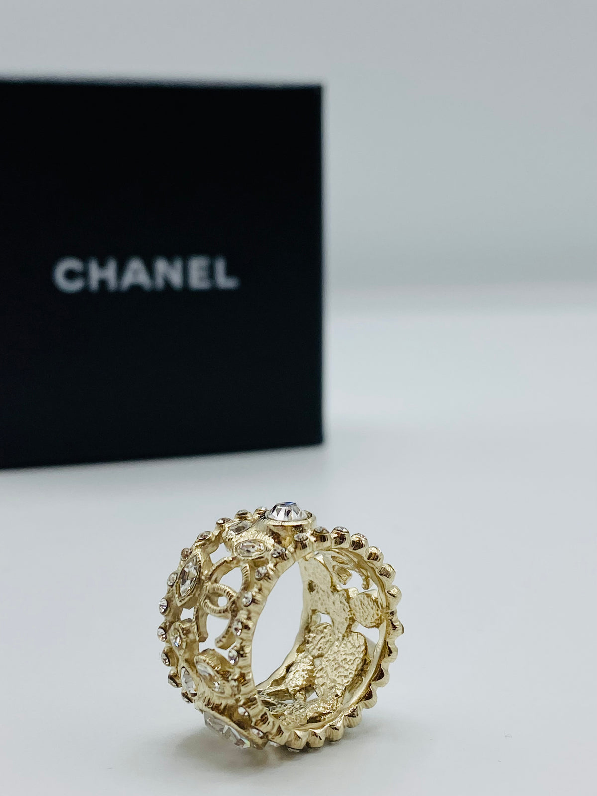 CHANEL | Coco Rhinestone Champagne Gold