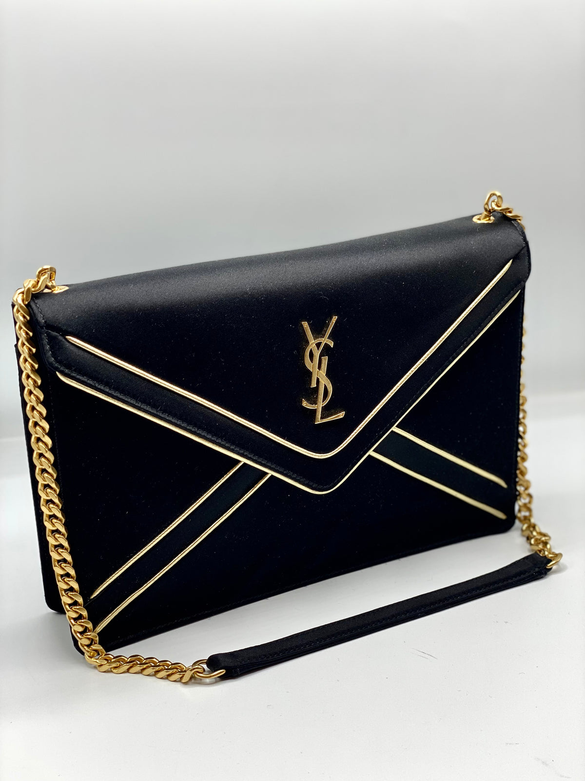 SAINT LAURENT | GABY SILK-SATIN SHOULDER BAG IN BLACK