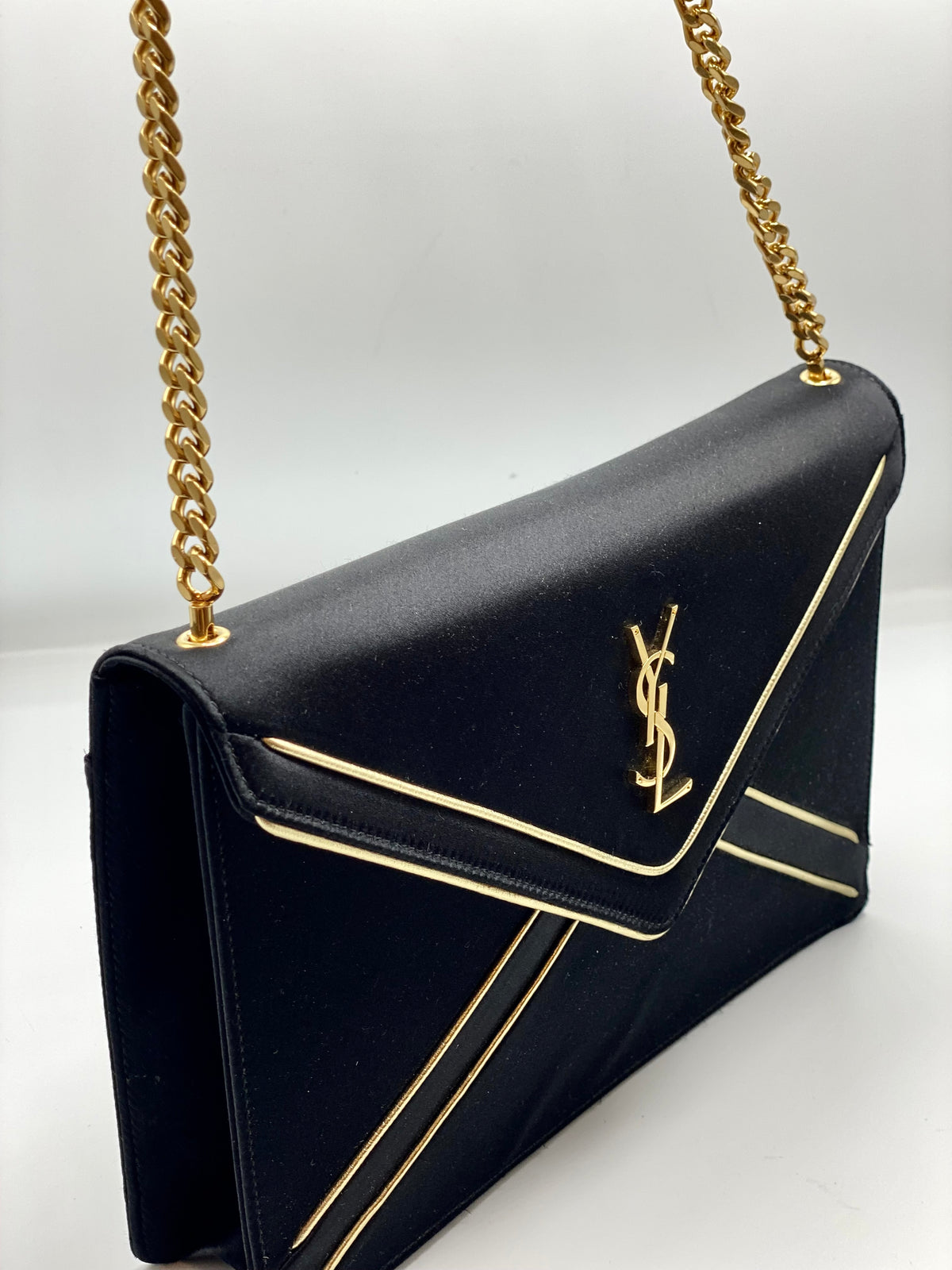 SAINT LAURENT | GABY SILK-SATIN SHOULDER BAG IN BLACK