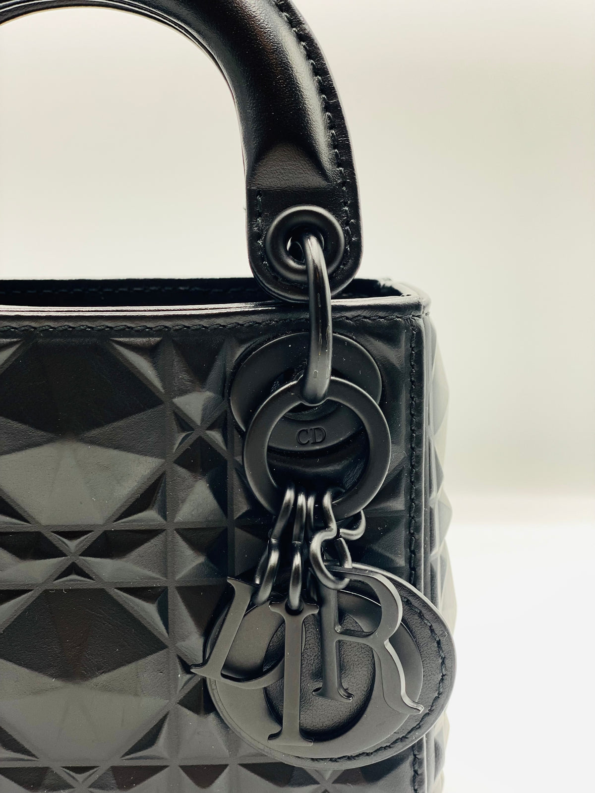 DIOR | Lady Dior Micro Black Cannage Calfskin with Diamond Pattern