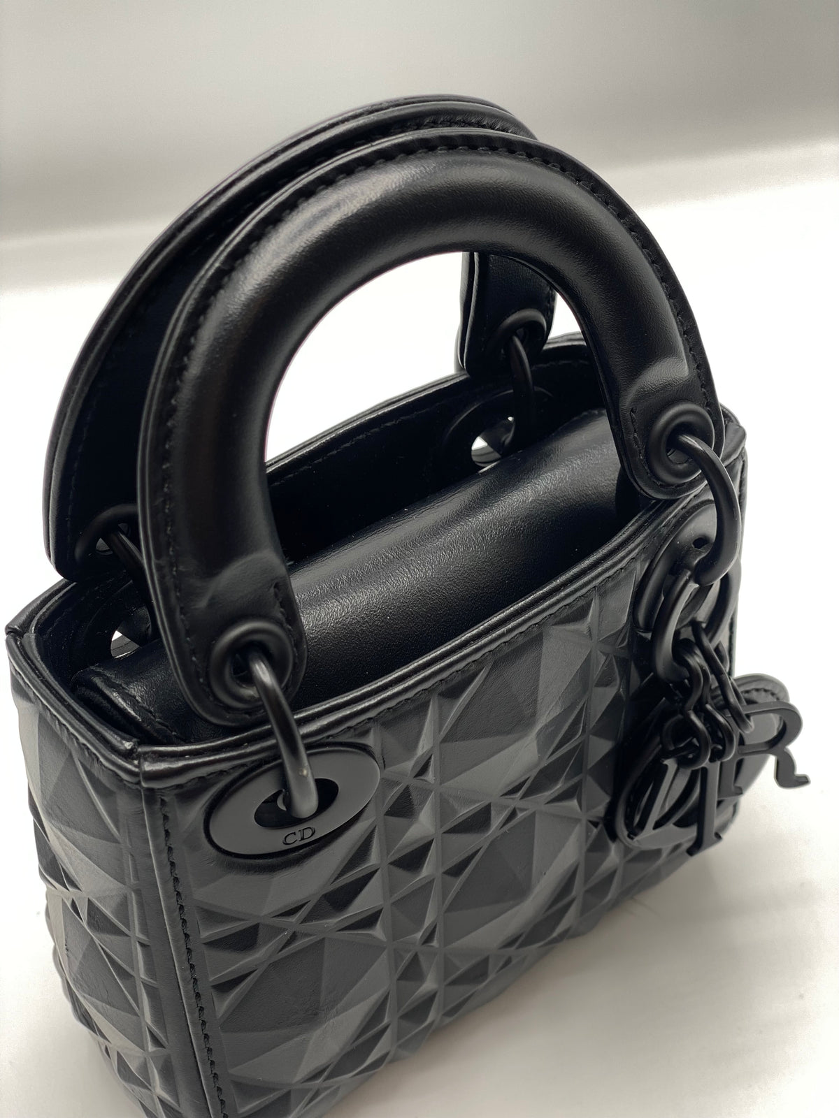 DIOR | Lady Dior Micro Black Cannage Calfskin with Diamond Pattern