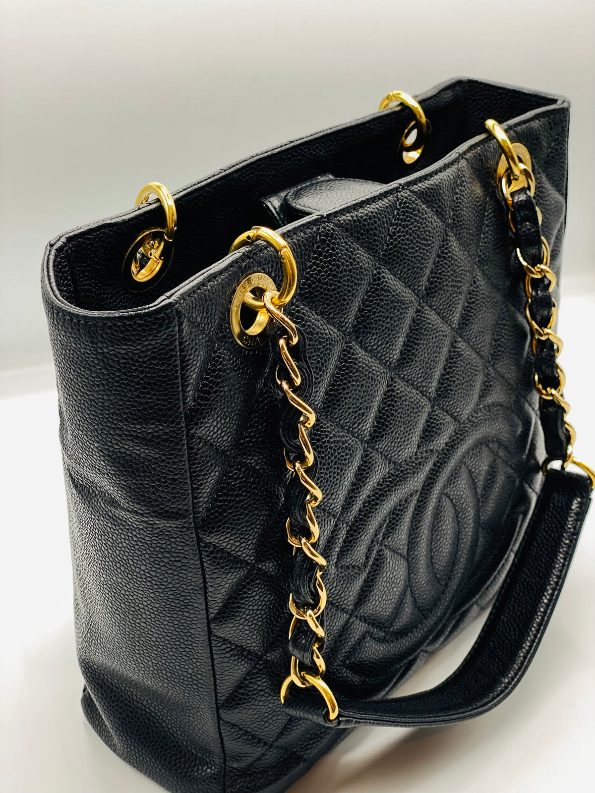 CHANEL | Black caviar Petit Shopping tote PST