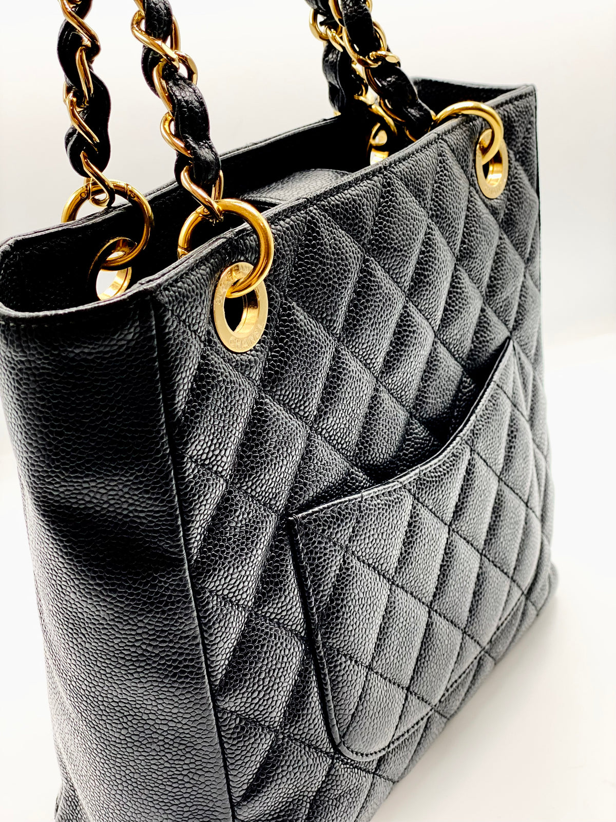 CHANEL | Black caviar Petit Shopping tote PST