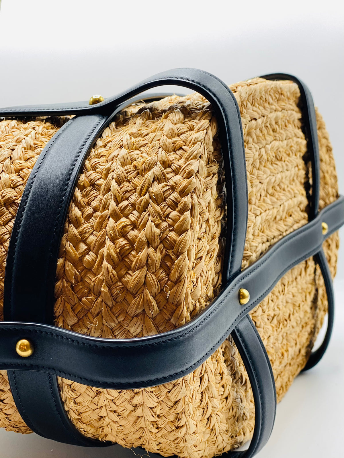 SAINT LAURENT | Panier Medium Raffia Tote Bag