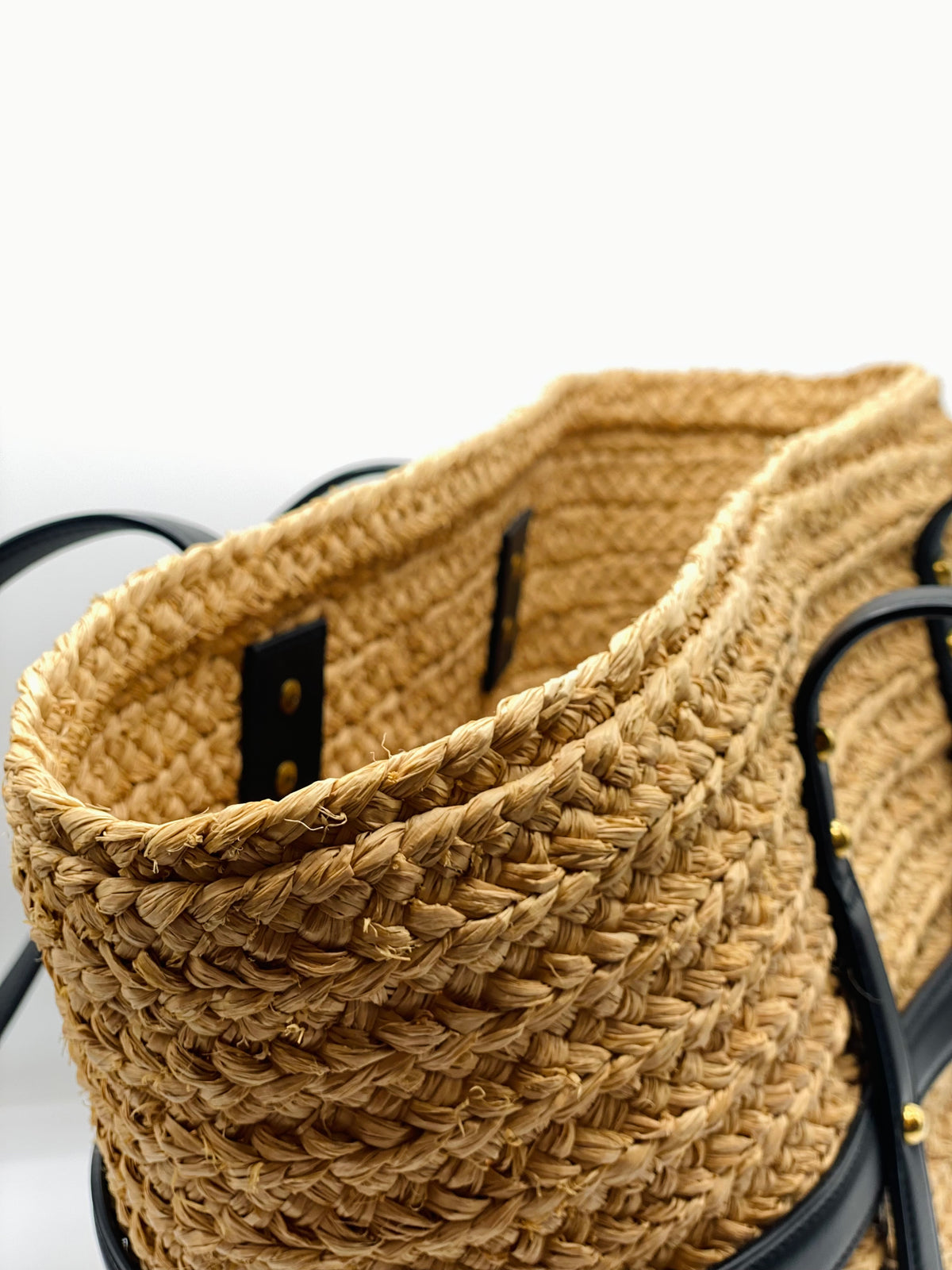 SAINT LAURENT | Panier Medium Raffia Tote Bag