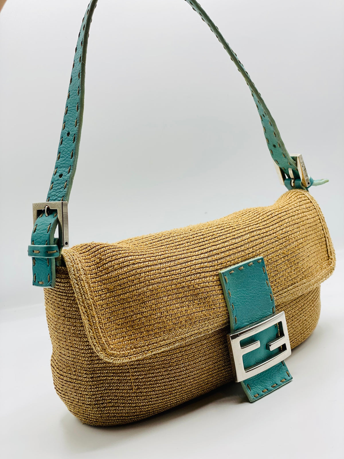 FENDI | Fendi Baguette Selleria in Raffia