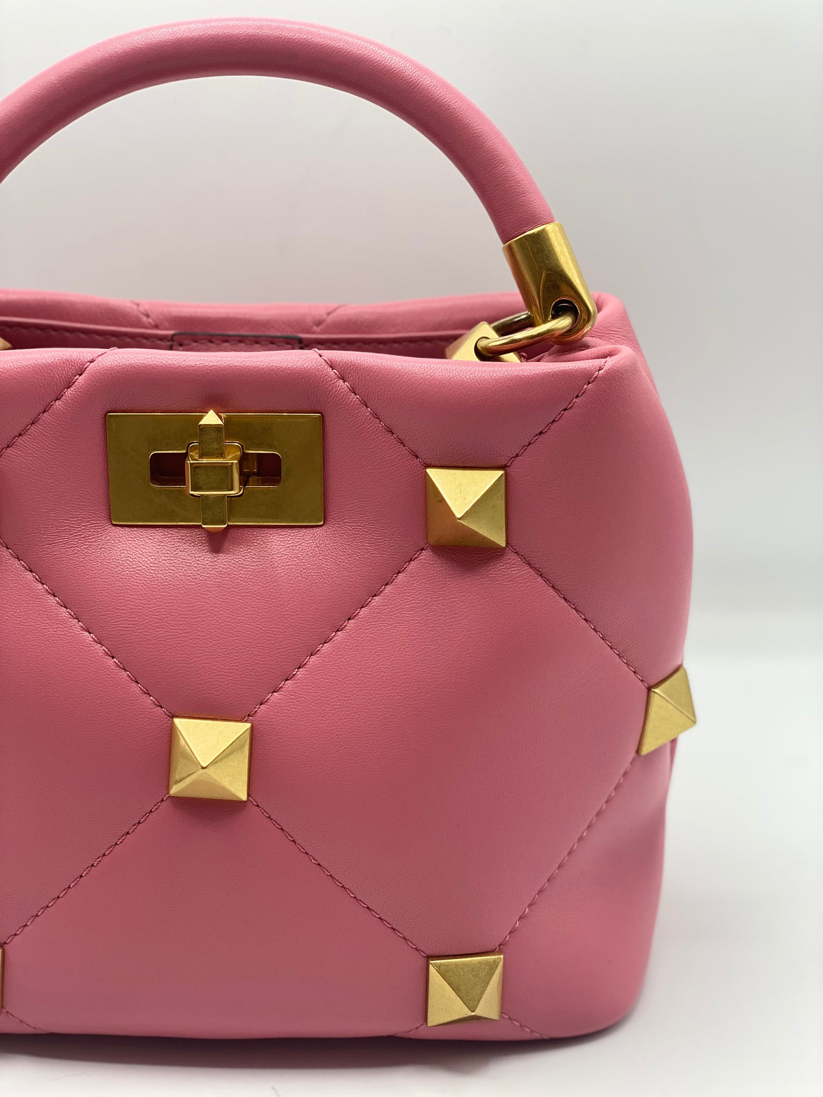 VALENTINO | SMALL ROMAN STUD TOP HANDLE BAG IN NAPPA