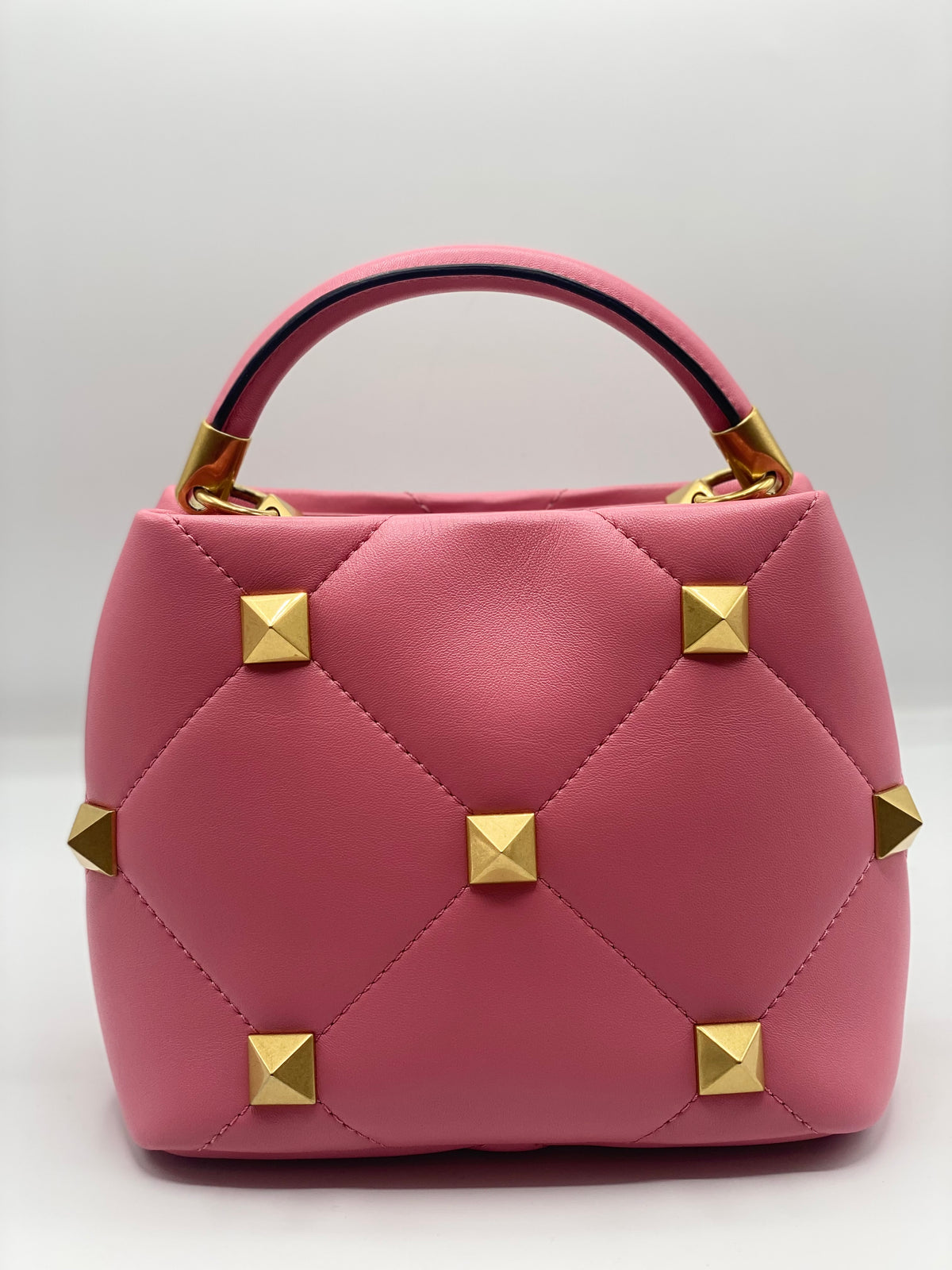 VALENTINO | SMALL ROMAN STUD TOP HANDLE BAG IN NAPPA