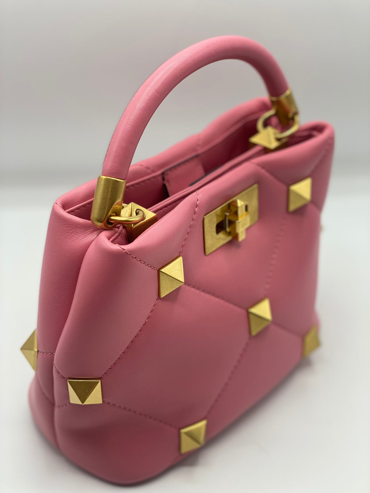 VALENTINO | SMALL ROMAN STUD TOP HANDLE BAG IN NAPPA