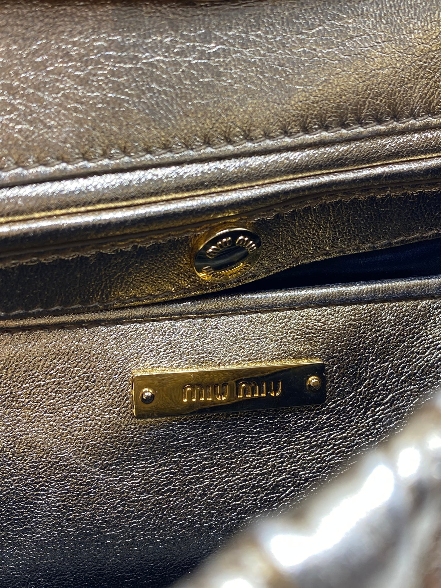 MIU MIU | Pochette Gold Matelassé
