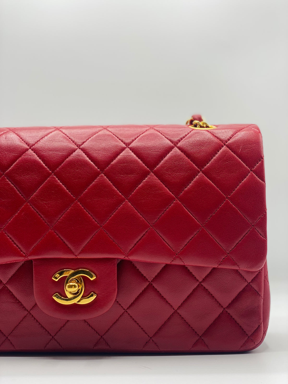 CHANEL | TIMELESS  DOUBLE FLAP 2.55  MEDIUM RED