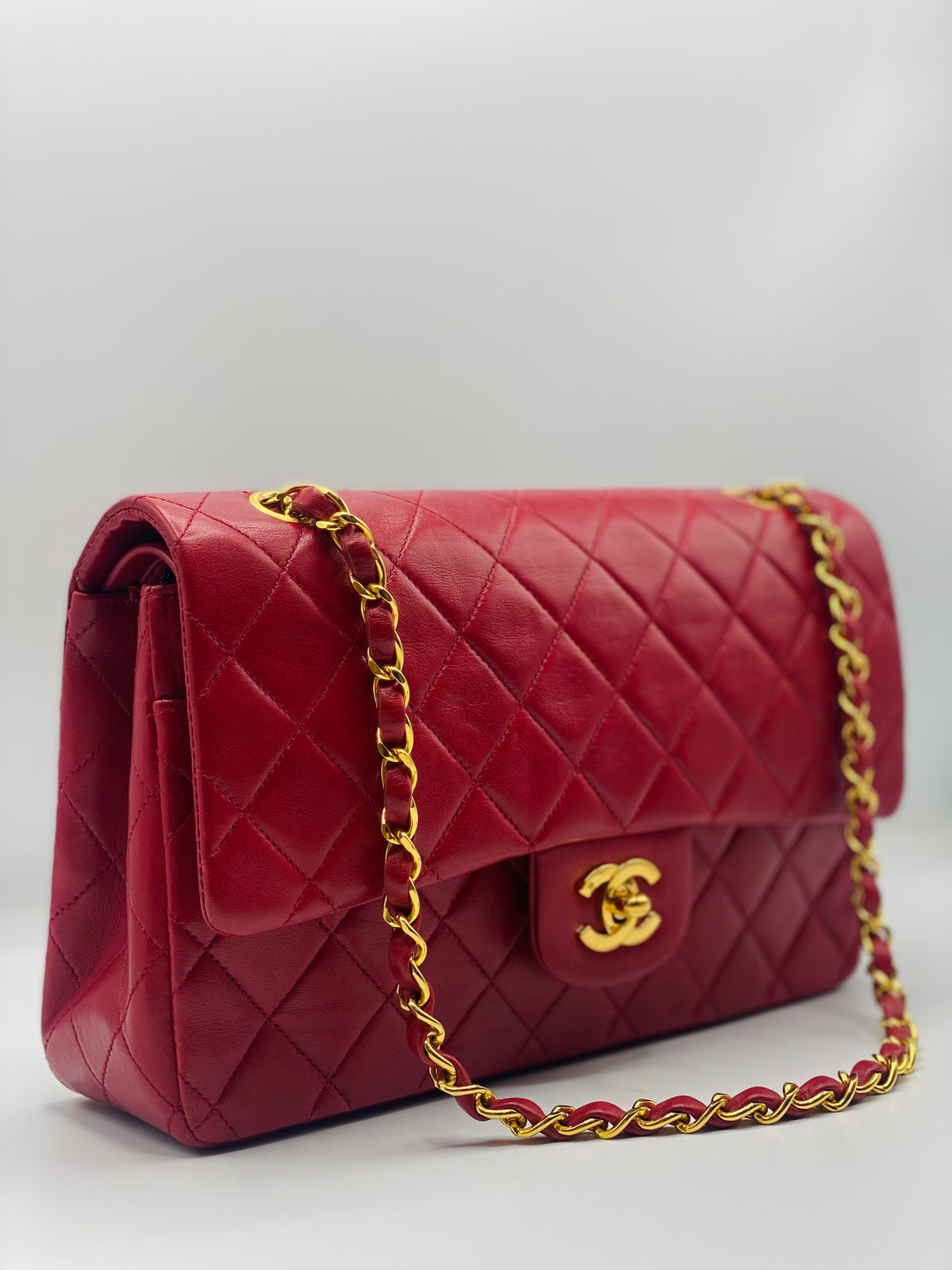 CHANEL | TIMELESS  DOUBLE FLAP 2.55  MEDIUM RED