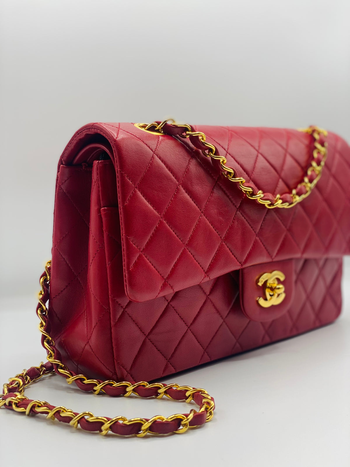 CHANEL | TIMELESS  DOUBLE FLAP 2.55  MEDIUM RED