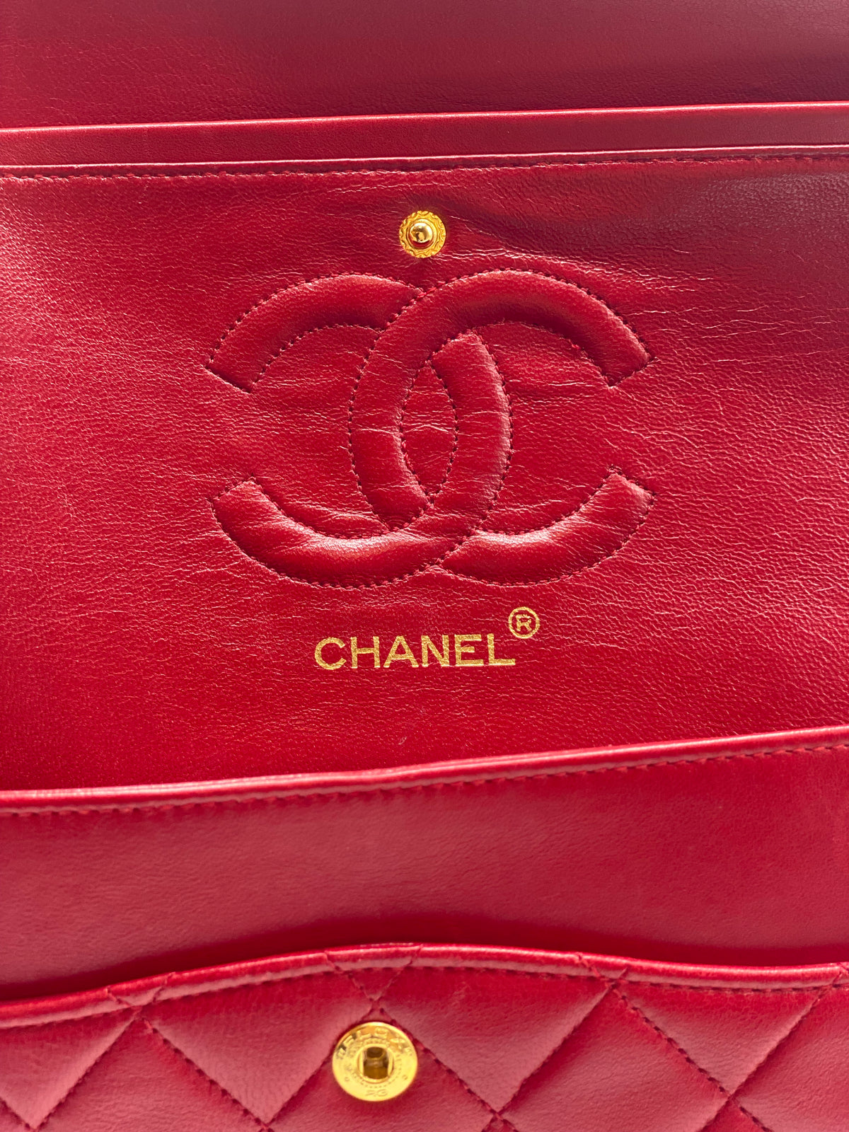 CHANEL | TIMELESS  DOUBLE FLAP 2.55  MEDIUM RED