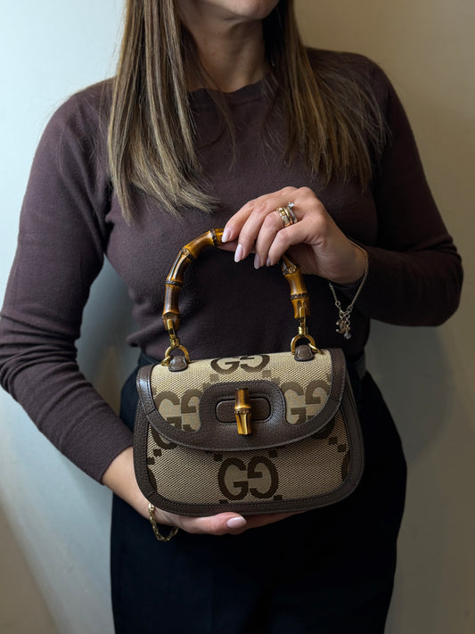 GUCCI | Bamboo 1947 Small Giant GG Canvas