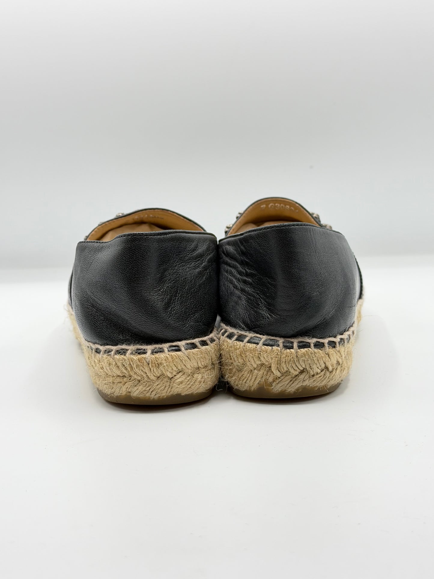 CHANEL | Black Espadrille Beaded CC Logo