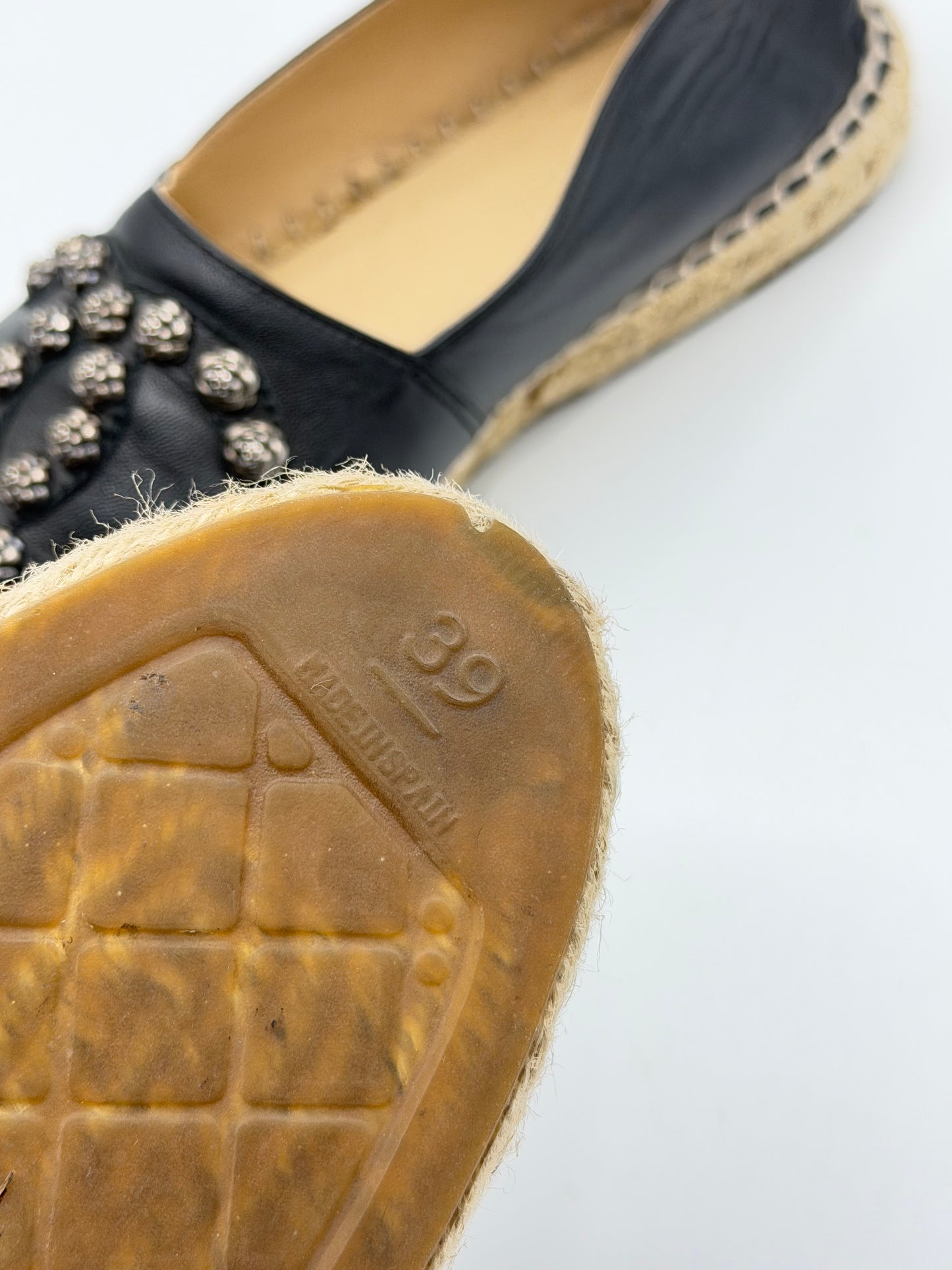 CHANEL | Black Espadrille Beaded CC Logo