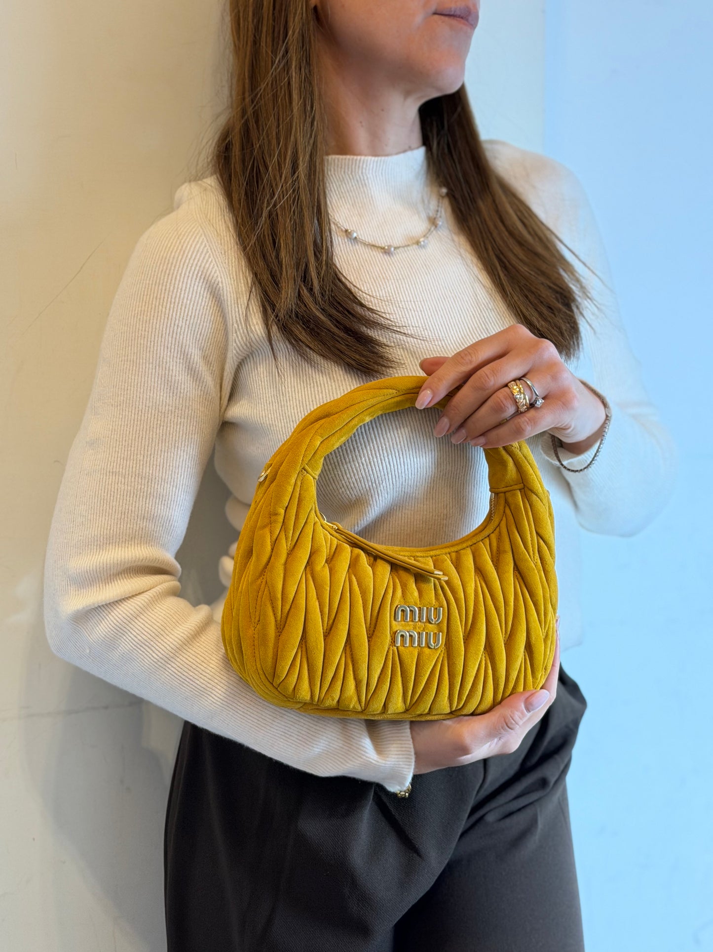 MIU MIU | Wander Suede Hobo Bag