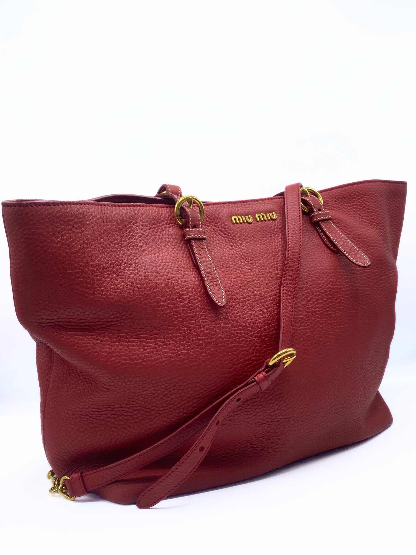 MIU MIU | Red Leather Vintage Shopper
