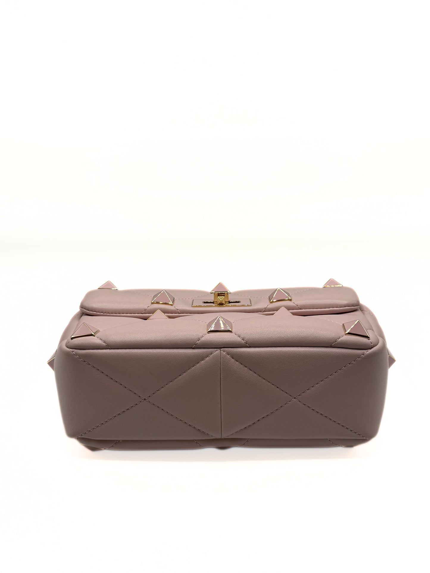 VALENTINO | Nappa Enamel Medium Roman Stud Shoulder Bag