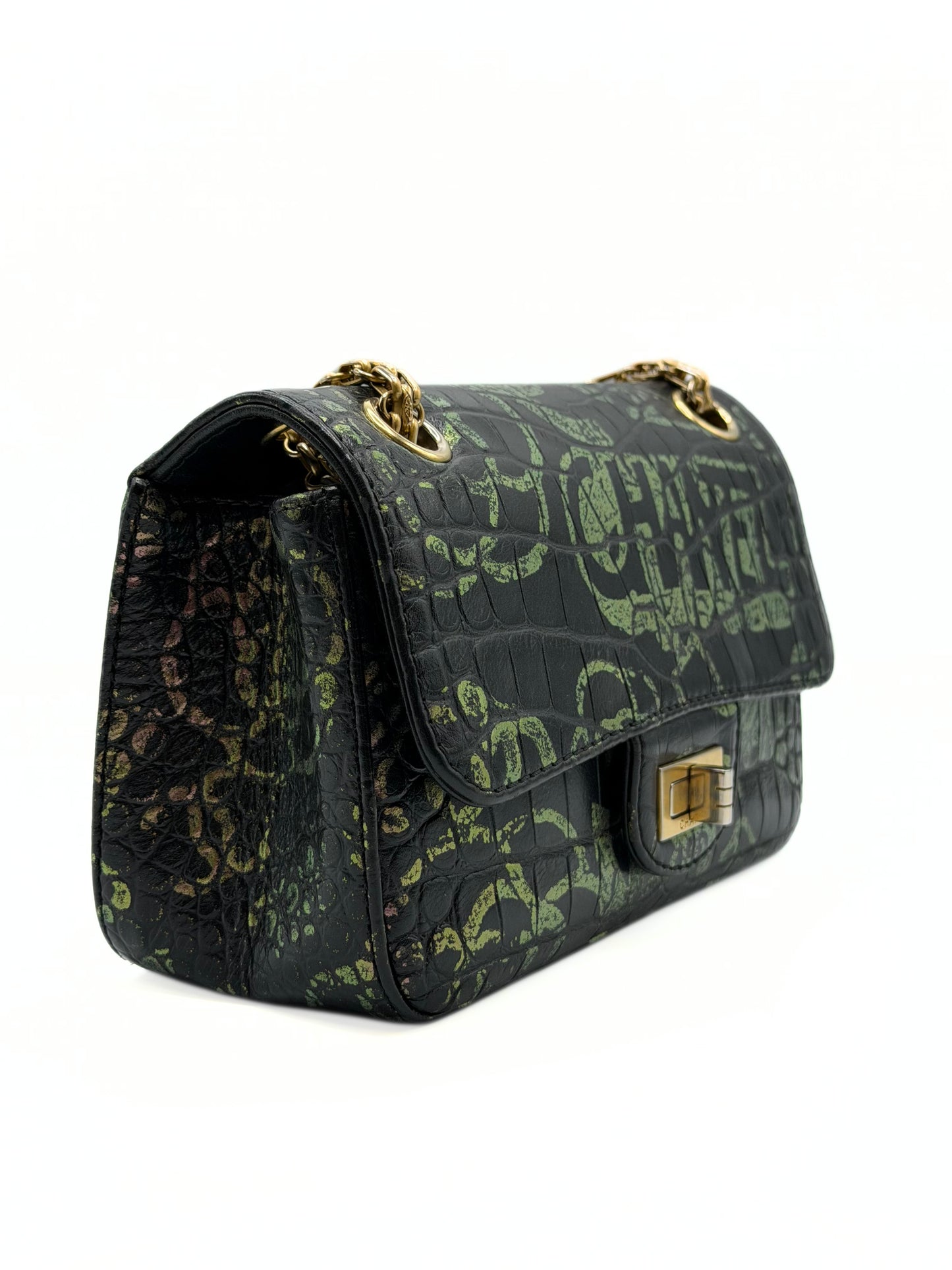 CHANEL | Graffiti Crocodile-Embossed Reissue 2.55 Mini Flap Bag
