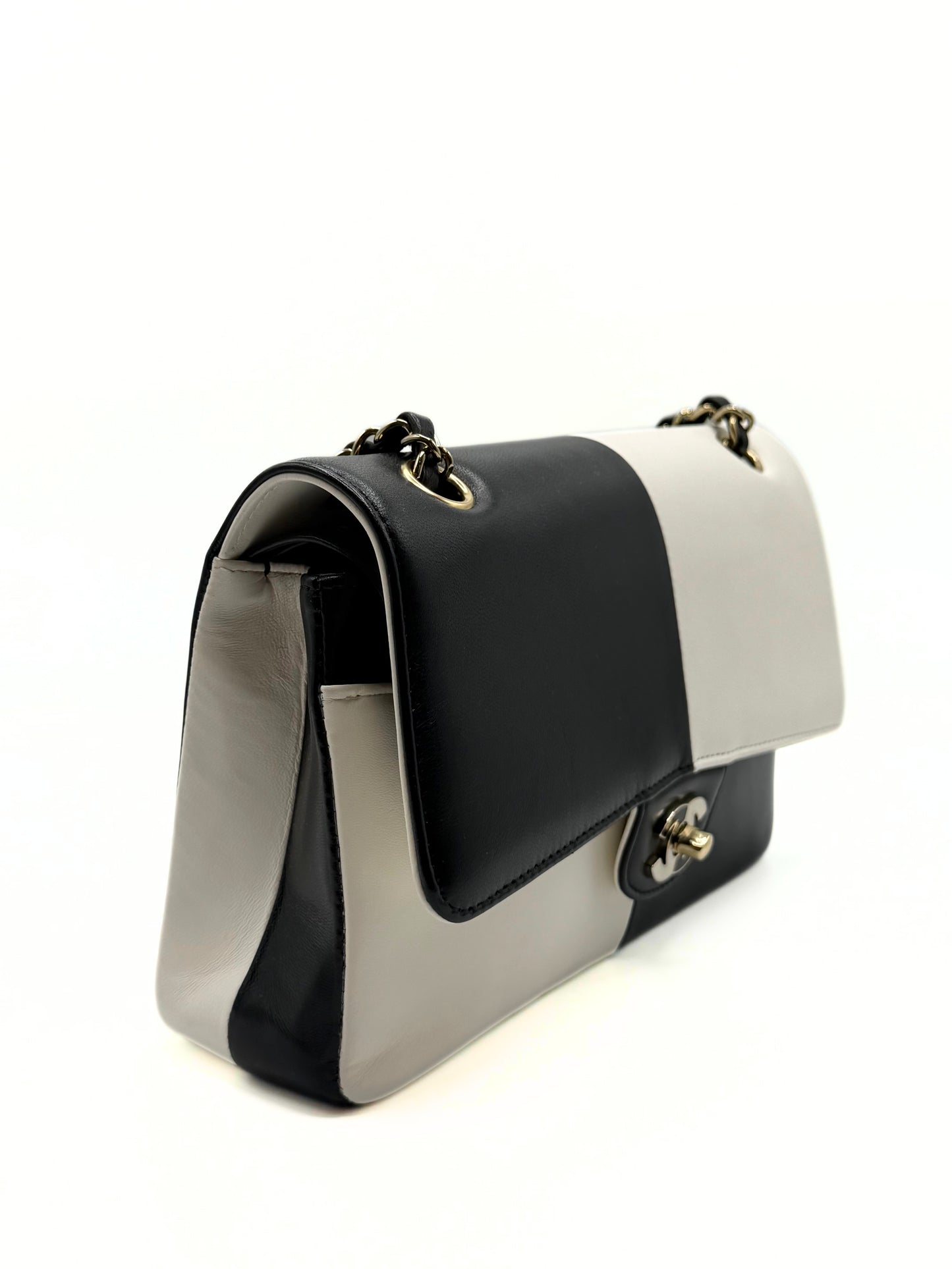CHANEL | Medium Classic Bicolor Geometric Colorblock Double Flap Bag