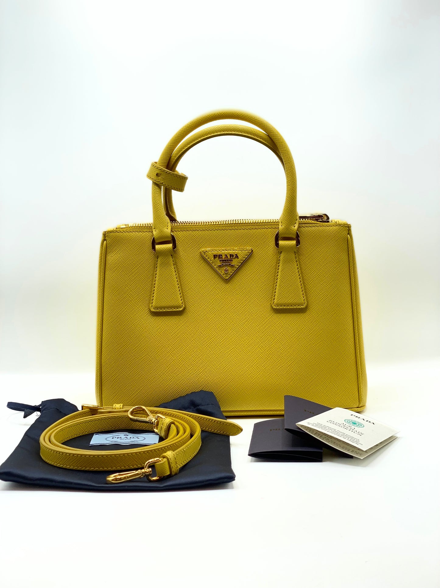 PRADA | Galleria Small in Yellow Saffiano